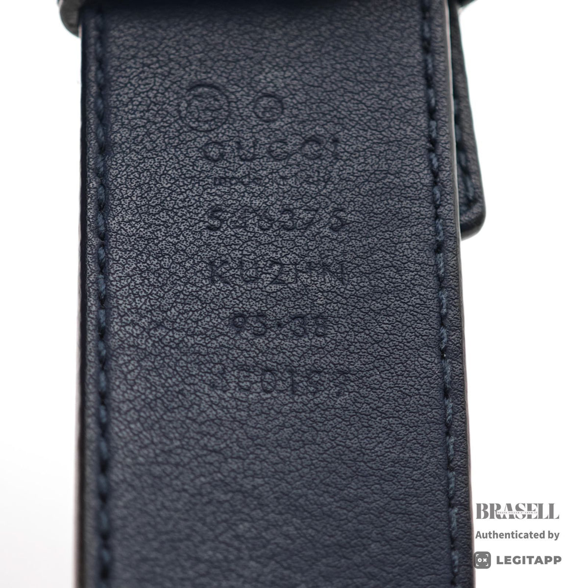 GUCCI GG Supreme Blooms Belt 546375 Floral Navy Leather 【ImportFeeFREE】