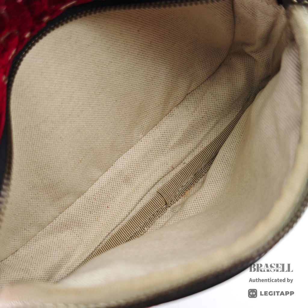 GUCCI GG Velvet Backpack 574942 Red Velour Large Diaper Bag 【ImportFeeFREE】