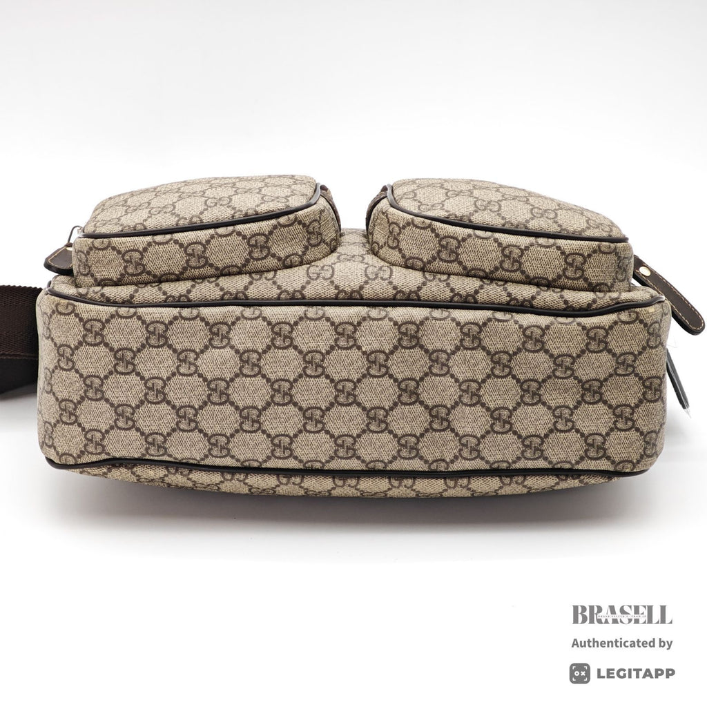 GUCCI GG Supreme 246881 Compact Shoulder Bag Beige Brown 【ImportFeeFREE】