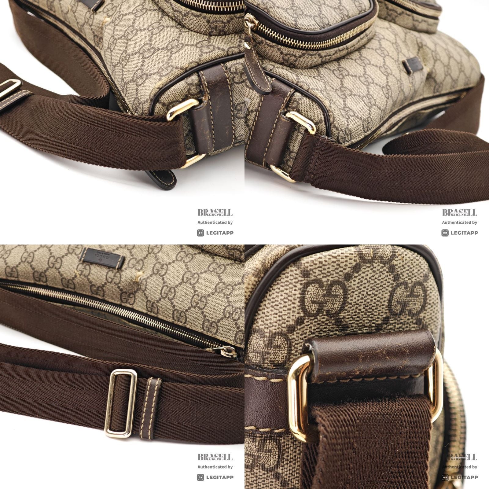 GUCCI GG Supreme 246881 Compact Shoulder Bag Beige Brown 【ImportFeeFREE】