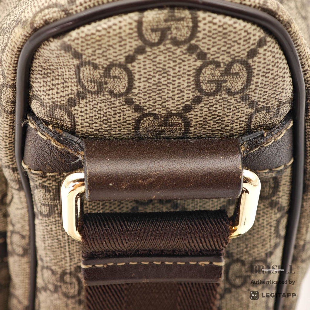 GUCCI GG Supreme 246881 Compact Shoulder Bag Beige Brown 【ImportFeeFREE】