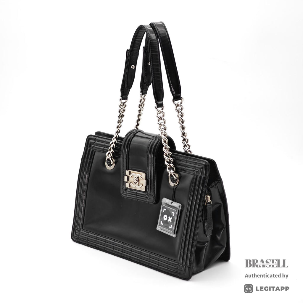 CHANEL Boy Chanel Tote Bag Leather Bag Black Women's【ImportFeeFREE】