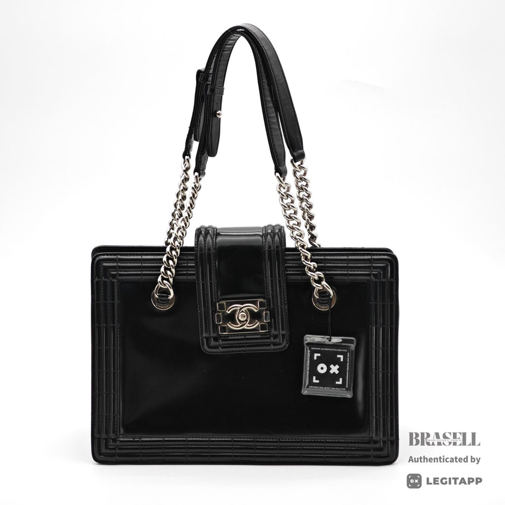 CHANEL Boy Chanel Tote Bag Leather Bag Black Women's【ImportFeeFREE】