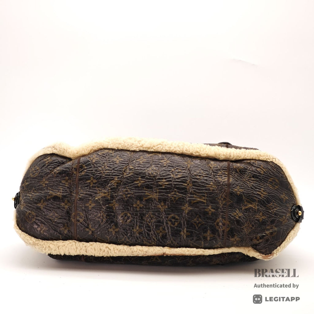 LOUIS VUITTON Storm Shearling M95574 Monogram Handbag Brown 【ImportFeeFREE】