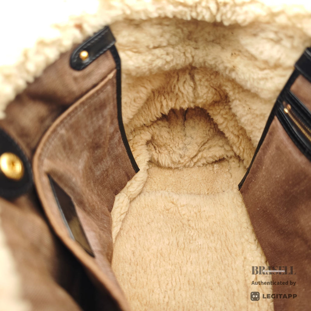 LOUIS VUITTON Storm Shearling M95574 Monogram Handbag Brown 【ImportFeeFREE】