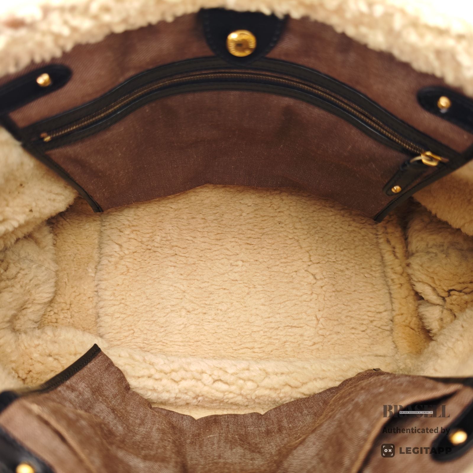 LOUIS VUITTON Storm Shearling M95574 Monogram Handbag Brown 【ImportFeeFREE】