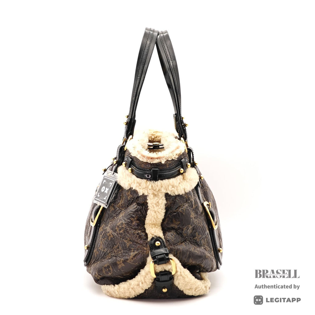 LOUIS VUITTON Storm Shearling M95574 Monogram Handbag Brown 【ImportFeeFREE】