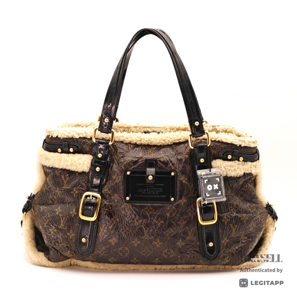 LOUIS VUITTON Storm Shearling M95574 Monogram Handbag Brown 【ImportFeeFREE】