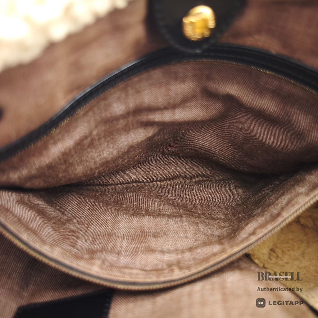 LOUIS VUITTON Storm Shearling M95574 Monogram Handbag Brown 【ImportFeeFREE】