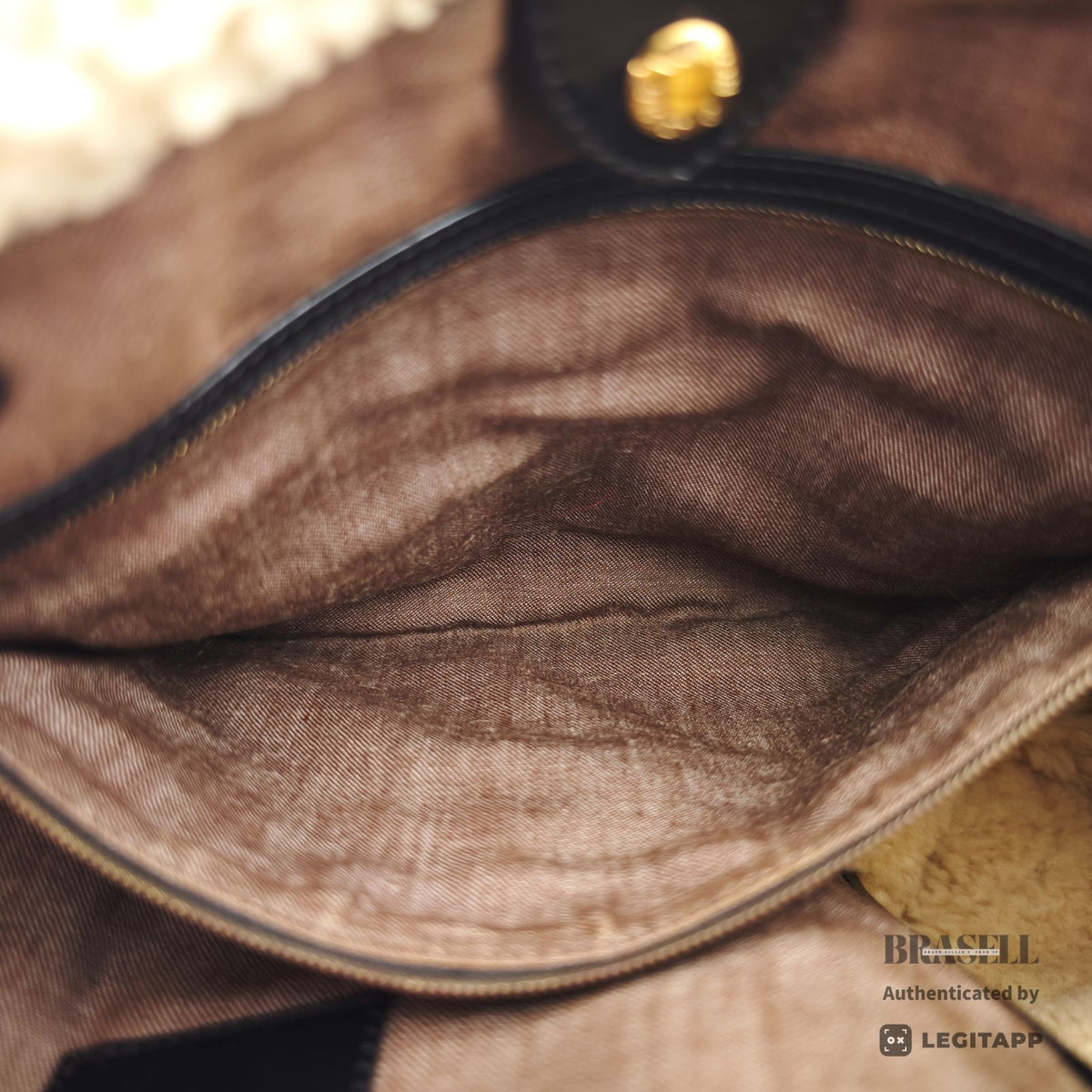 LOUIS VUITTON Storm Shearling M95574 Monogram Handbag Brown 【ImportFeeFREE】
