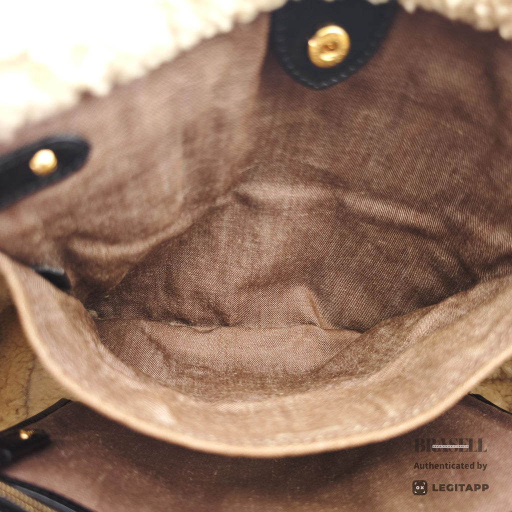LOUIS VUITTON Storm Shearling M95574 Monogram Handbag Brown 【ImportFeeFREE】