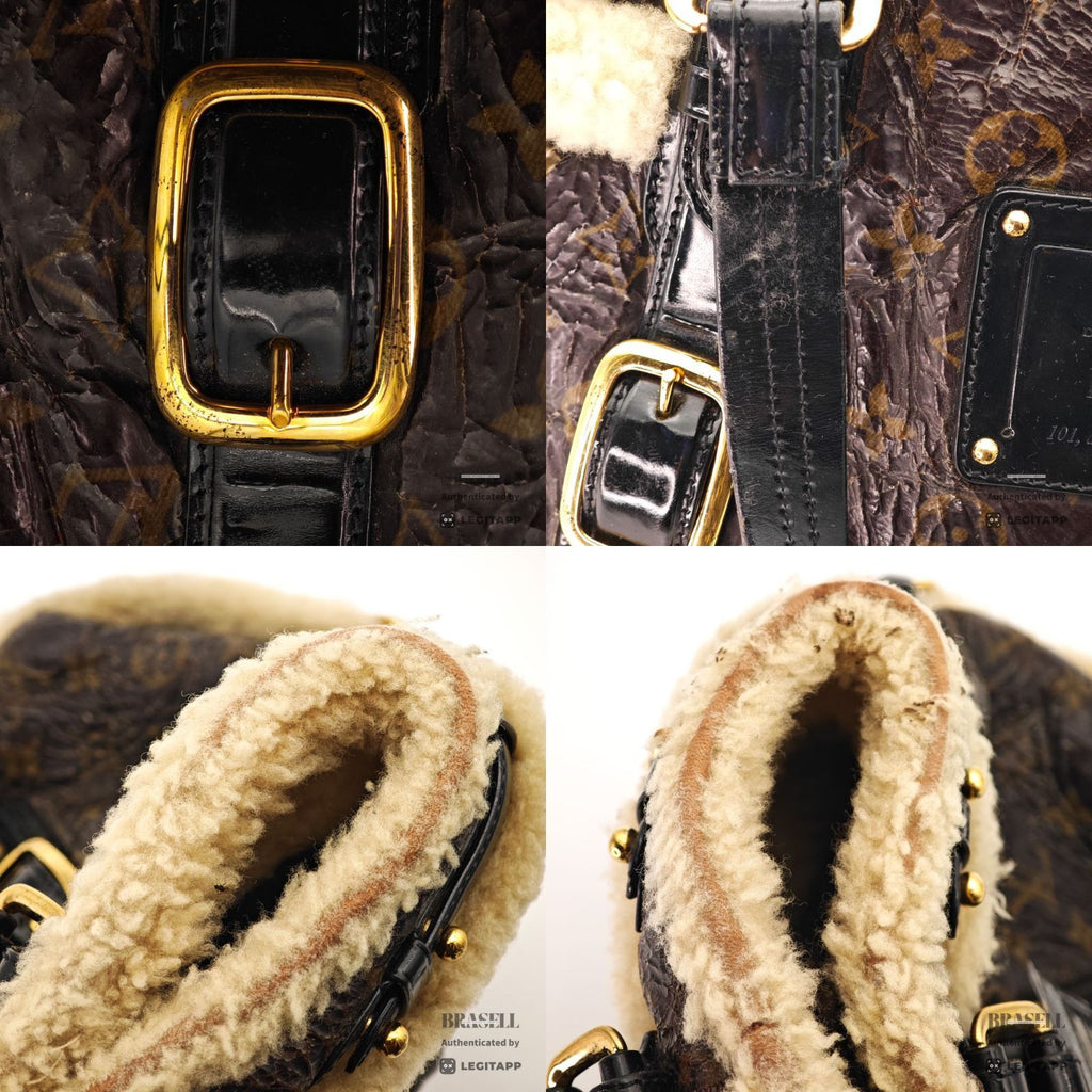 LOUIS VUITTON Storm Shearling M95574 Monogram Handbag Brown 【ImportFeeFREE】