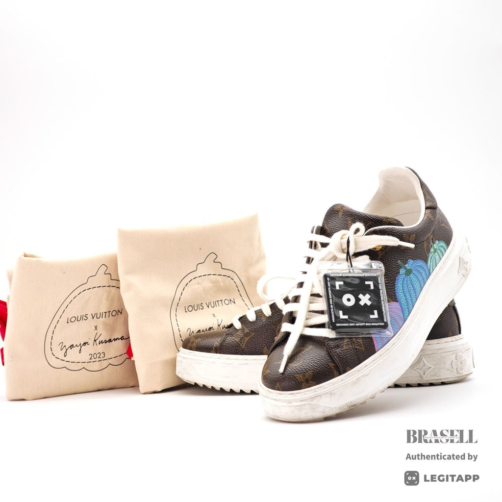 LOUIS VUITTON Yayoi Kusama Sneakers Brown Size 36 Monogram 【ImportFeeFREE】