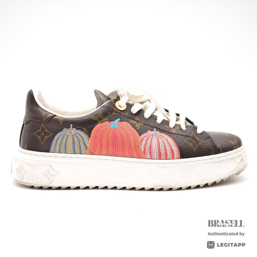 LOUIS VUITTON Yayoi Kusama Sneakers Brown Size 36 Monogram 【ImportFeeFREE】