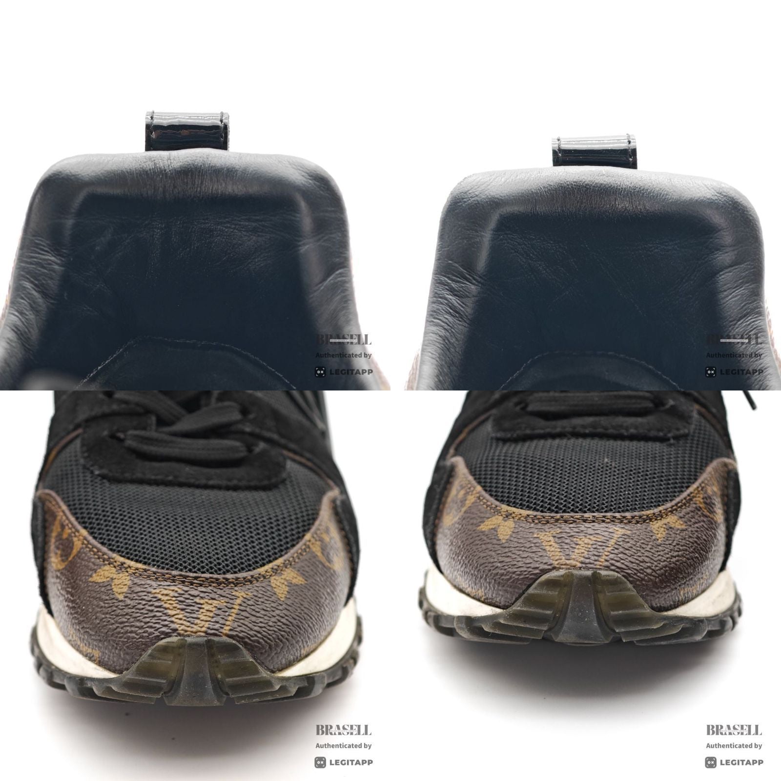 LOUIS VUITTON Run Away Sneakers Black Men's Monogram US11 【ImportFeeFREE】