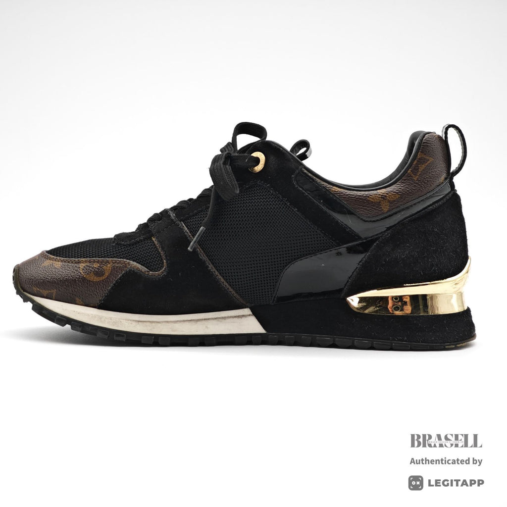 LOUIS VUITTON Run Away Sneakers Black Men's Monogram US11 【ImportFeeFREE】