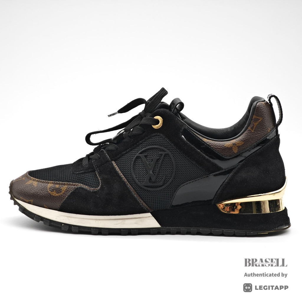 LOUIS VUITTON Run Away Sneakers Black Men's Monogram US11 【ImportFeeFREE】