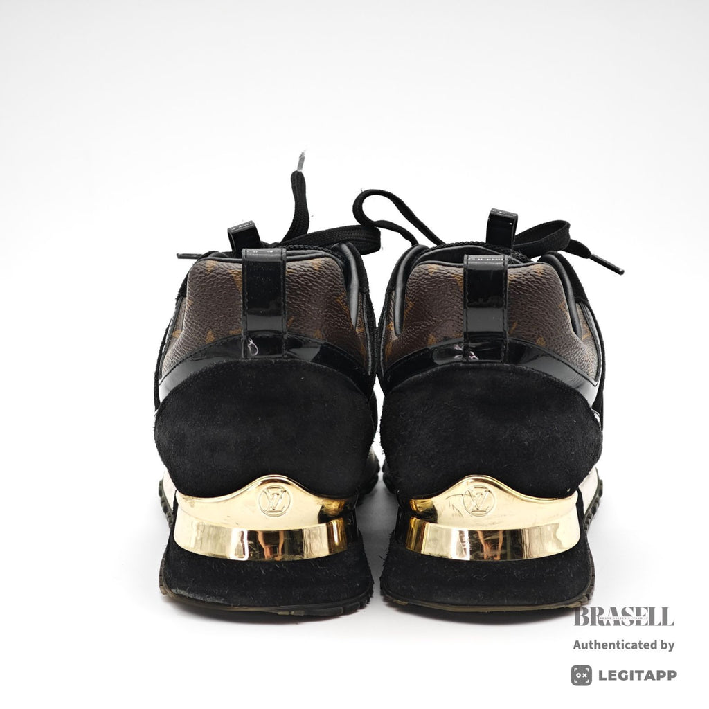 LOUIS VUITTON Run Away Sneakers Black Men's Monogram US11 【ImportFeeFREE】