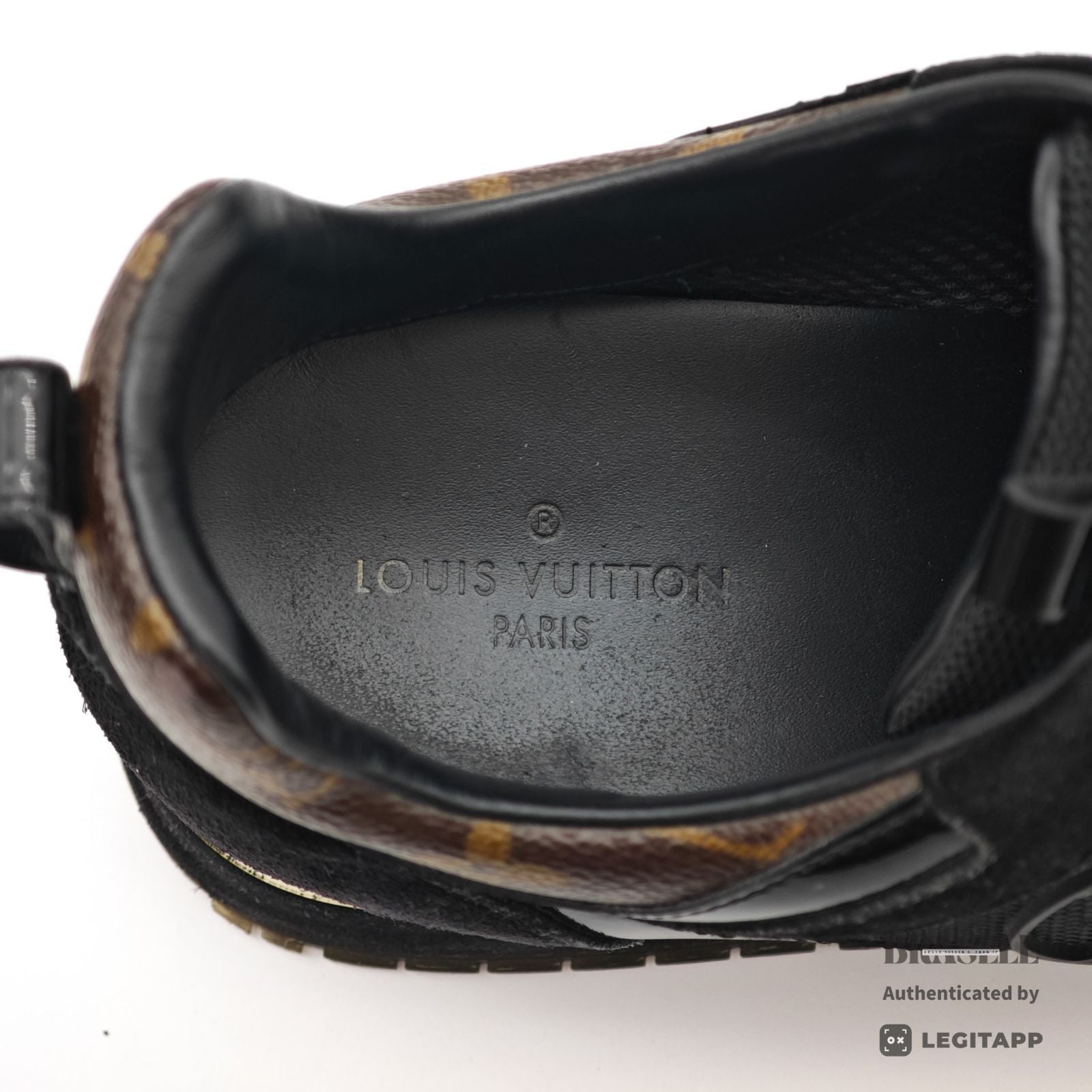 LOUIS VUITTON Run Away Sneakers Black Men's Monogram US11 【ImportFeeFREE】
