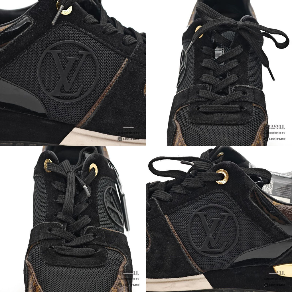 LOUIS VUITTON Run Away Sneakers Black Men's Monogram US11 【ImportFeeFREE】