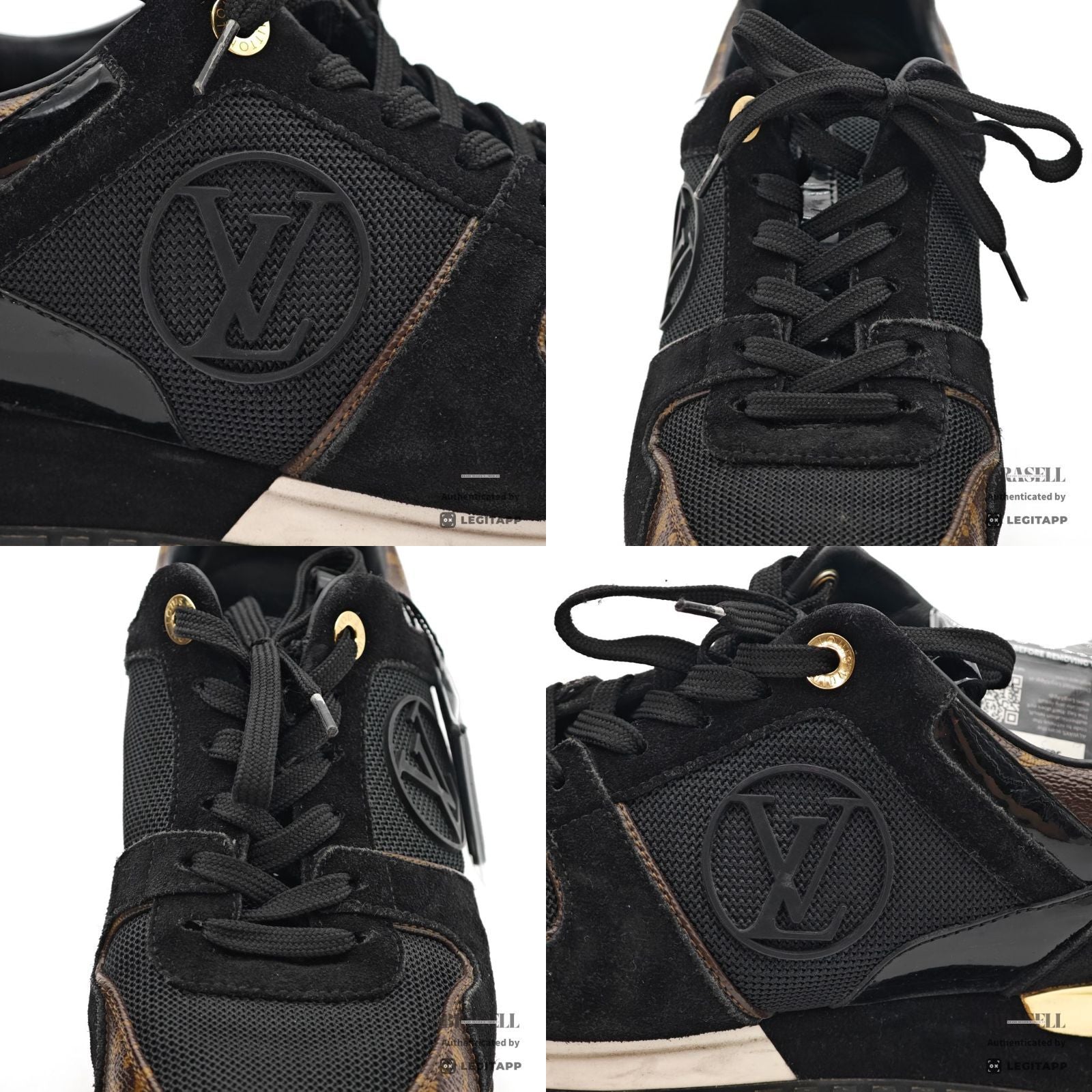LOUIS VUITTON Run Away Sneakers Black Men's Monogram US11 【ImportFeeFREE】