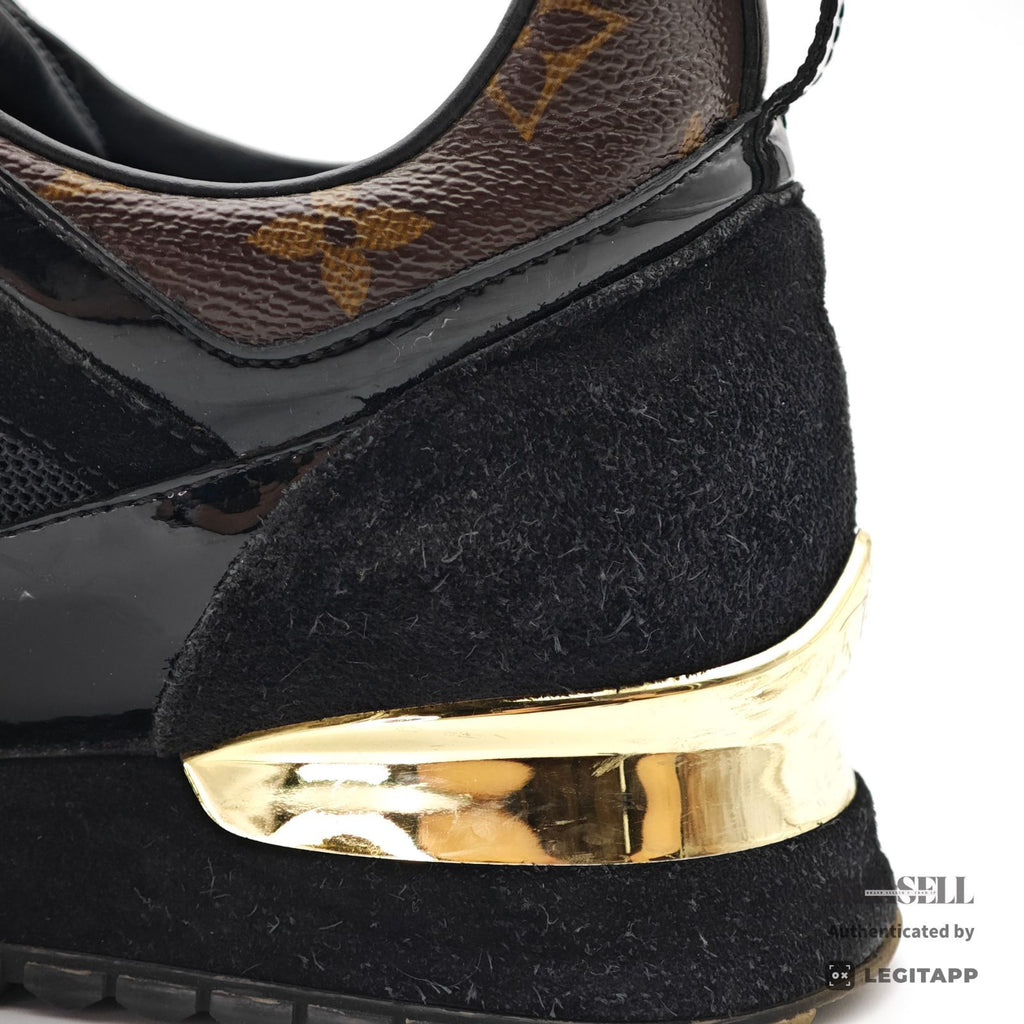 LOUIS VUITTON Run Away Sneakers Black Men's Monogram US11 【ImportFeeFREE】