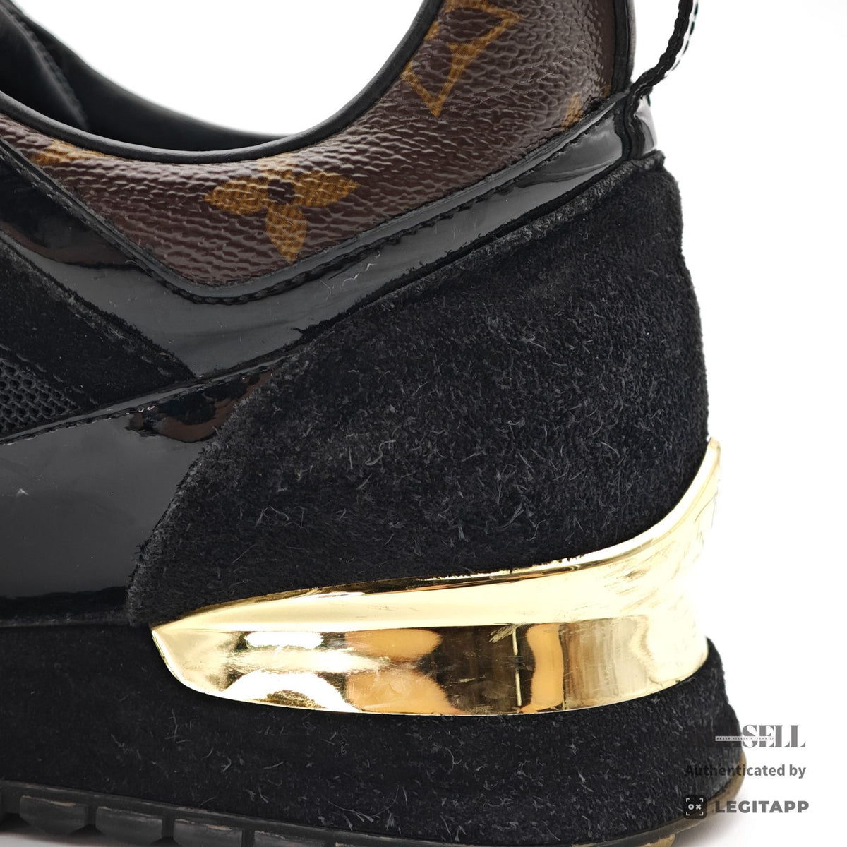 LOUIS VUITTON Run Away Sneakers Black Men's Monogram US11 【ImportFeeFREE】