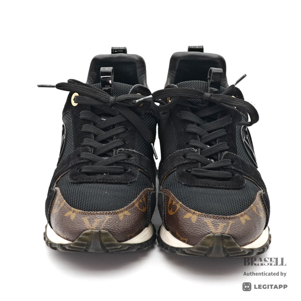 LOUIS VUITTON Run Away Sneakers Black Men's Monogram US11 【ImportFeeFREE】