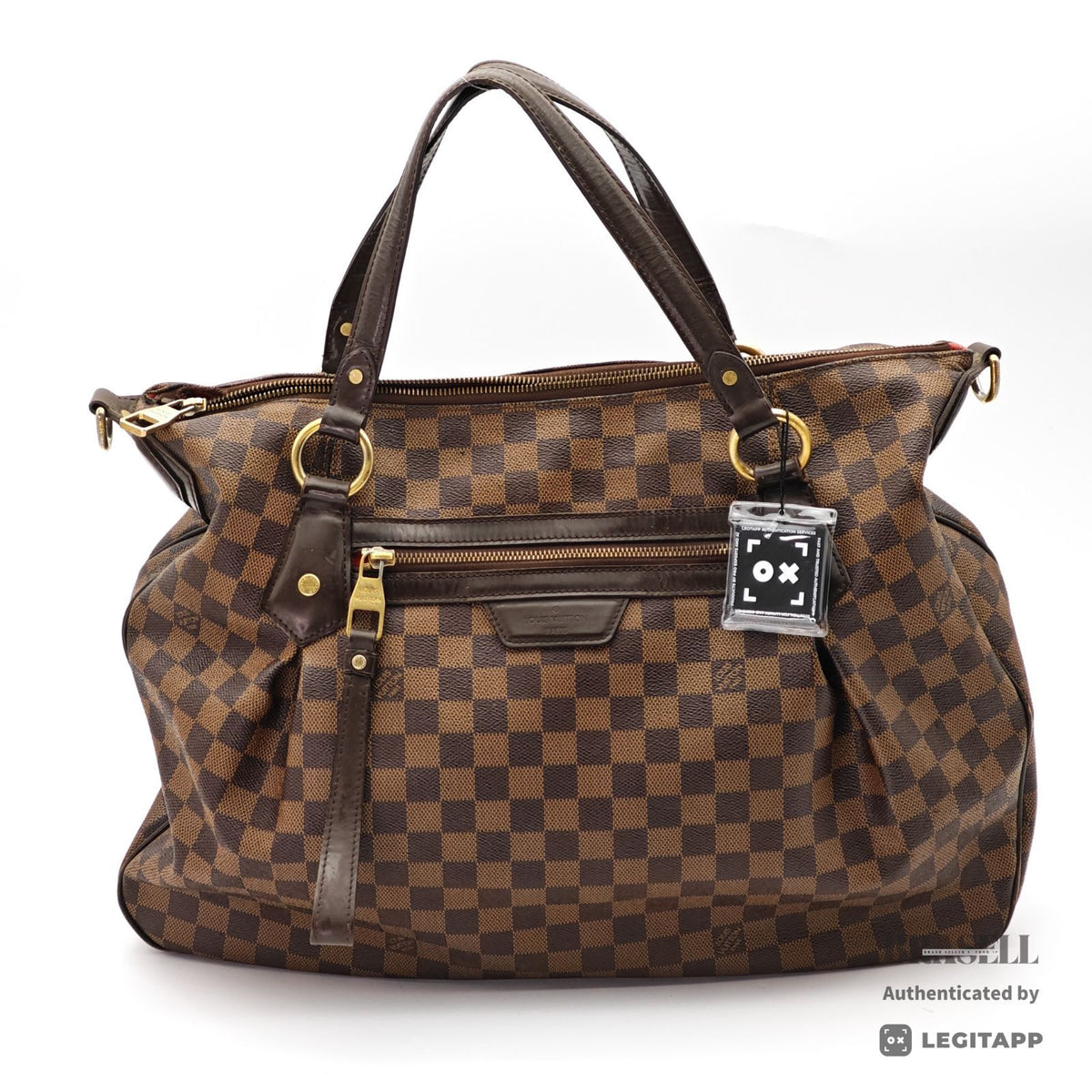 LOUIS VUITTON Evora 2Way Shoulder Handbag N41131 Damier Brown 【ImportFeeFREE】