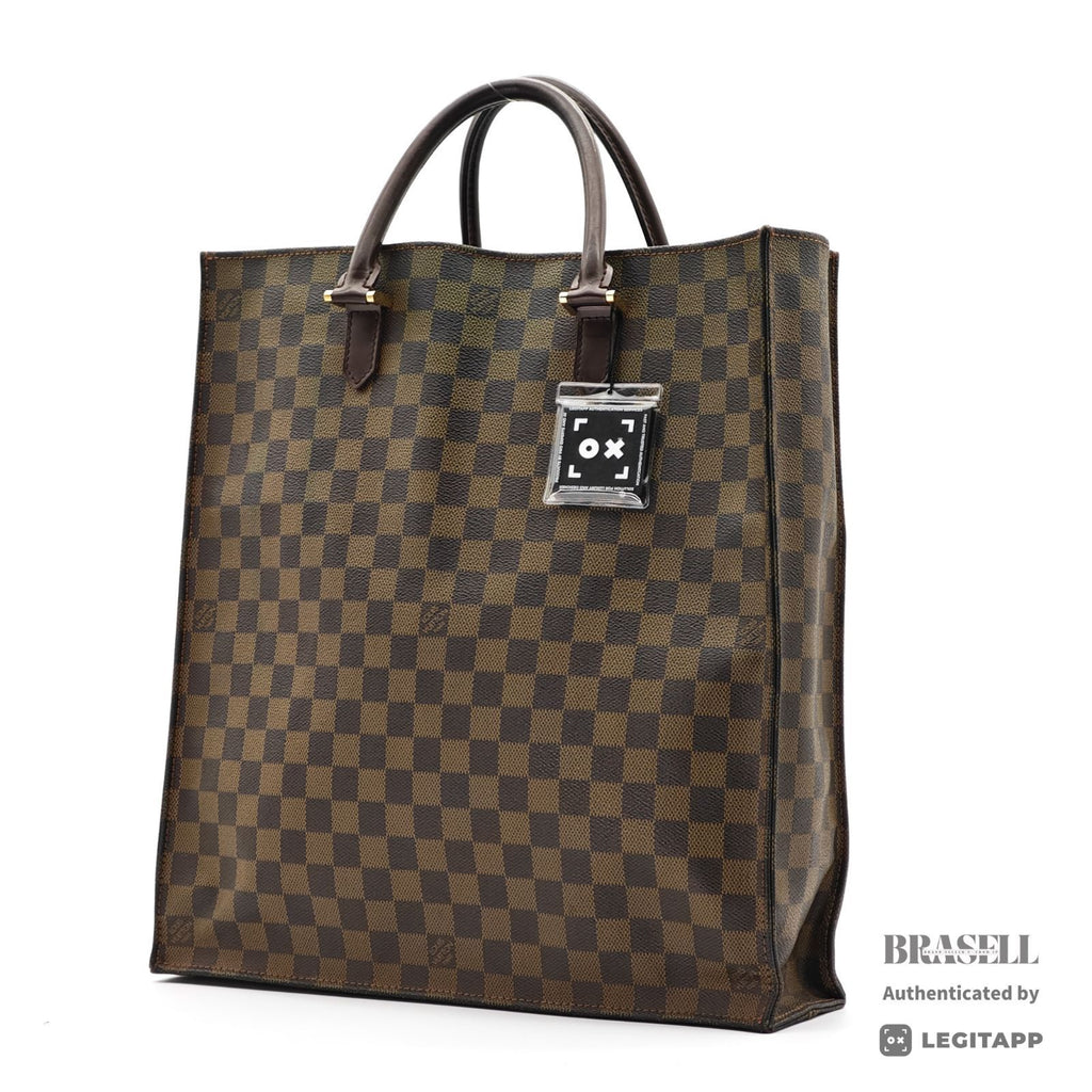 LOUIS VUITTON Damier Ebene Sac Plat Tote N51140 Handbag Brown【ImportFeeFREE】
