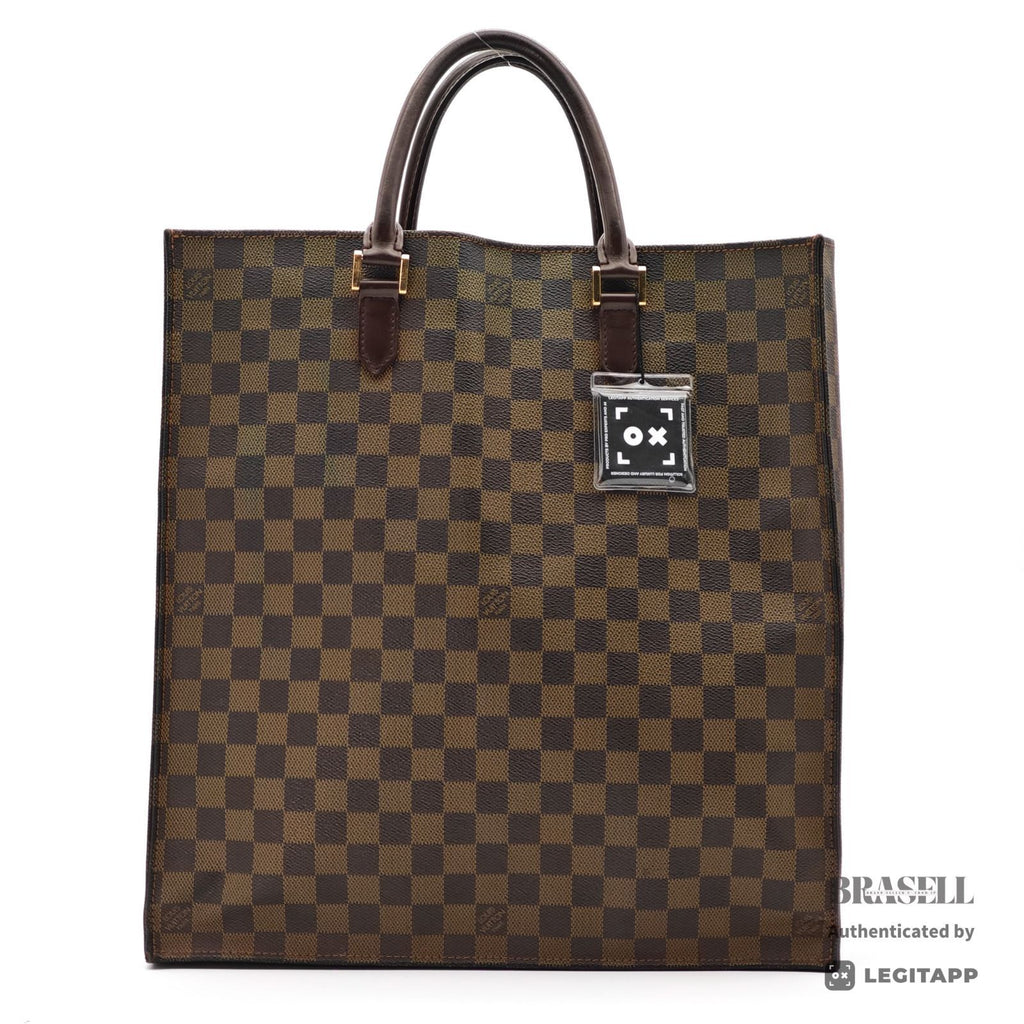 LOUIS VUITTON Damier Ebene Sac Plat Tote N51140 Handbag Brown【ImportFeeFREE】