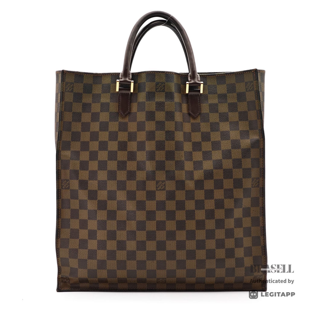 LOUIS VUITTON Damier Ebene Sac Plat Tote N51140 Handbag Brown【ImportFeeFREE】