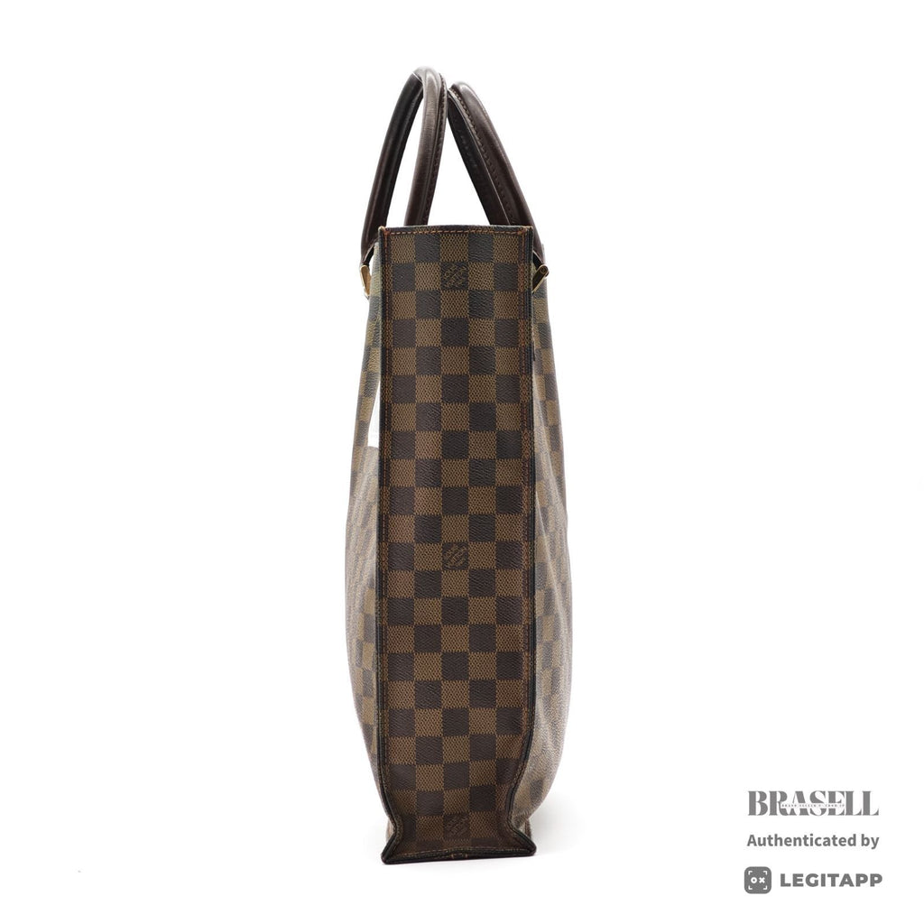 LOUIS VUITTON Damier Ebene Sac Plat Tote N51140 Handbag Brown【ImportFeeFREE】