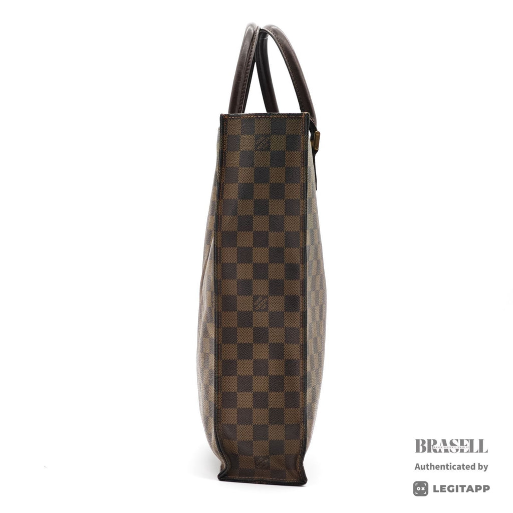 LOUIS VUITTON Damier Ebene Sac Plat Tote N51140 Handbag Brown【ImportFeeFREE】