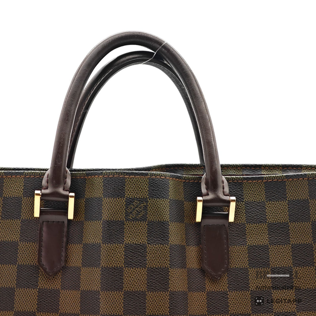 LOUIS VUITTON Damier Ebene Sac Plat Tote N51140 Handbag Brown【ImportFeeFREE】