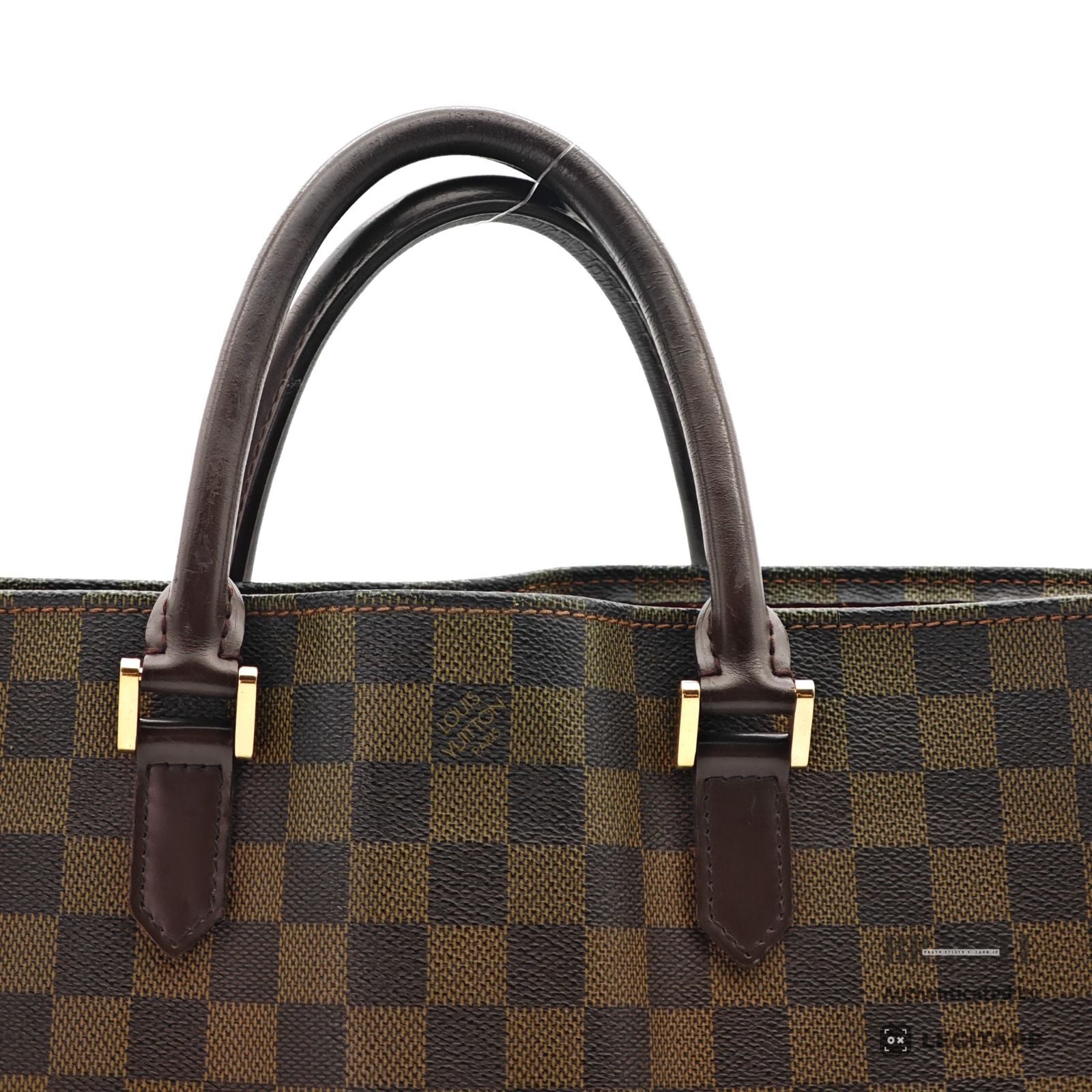 LOUIS VUITTON Damier Ebene Sac Plat Tote N51140 Handbag Brown【ImportFeeFREE】