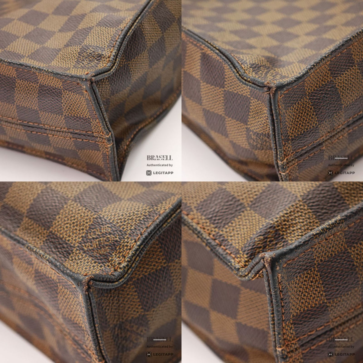 LOUIS VUITTON Damier Ebene Sac Plat Tote N51140 Handbag Brown【ImportFeeFREE】