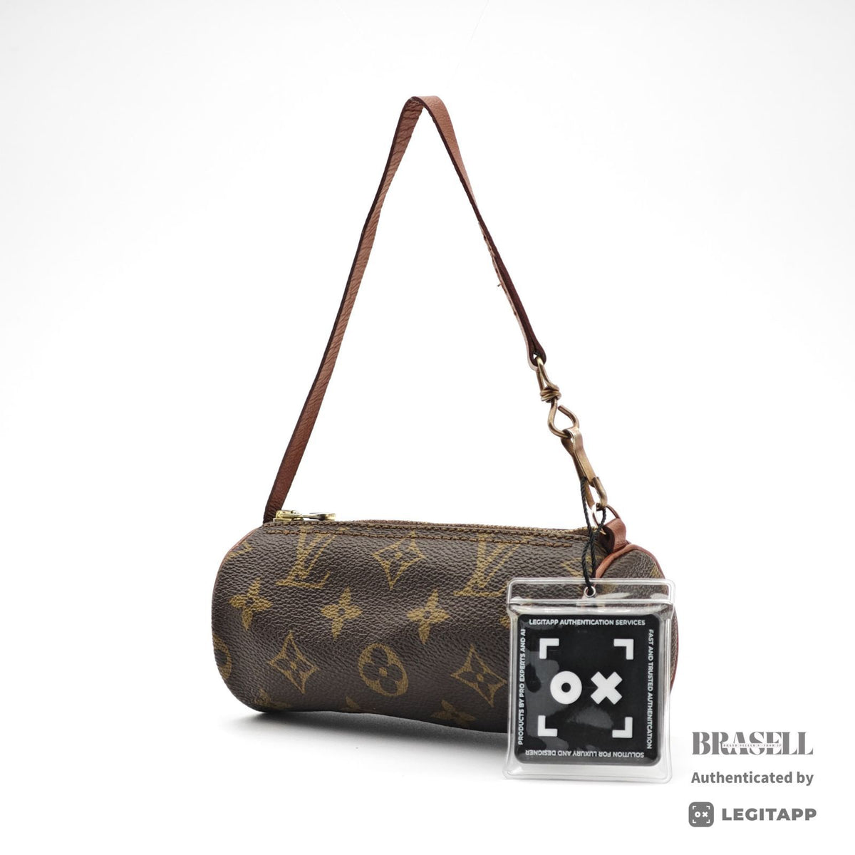 LOUIS VUITTON Papillon Pouch Cylindrical Handbag Brown【ImportFeeFREE】