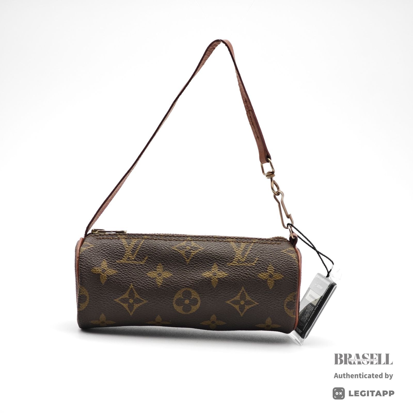 LOUIS VUITTON Papillon Pouch Cylindrical Handbag Brown【ImportFeeFREE】