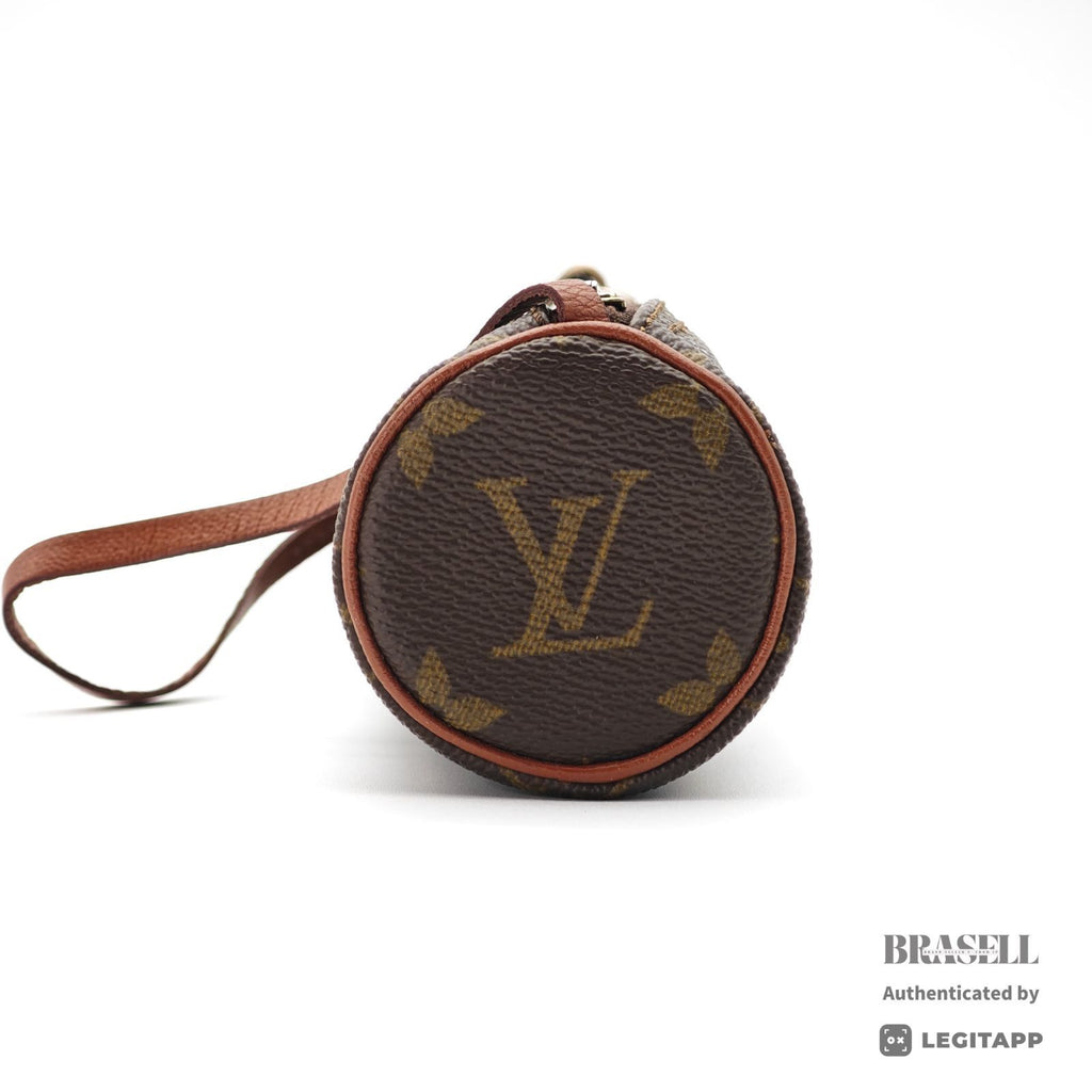 LOUIS VUITTON Papillon Pouch Cylindrical Handbag Brown【ImportFeeFREE】