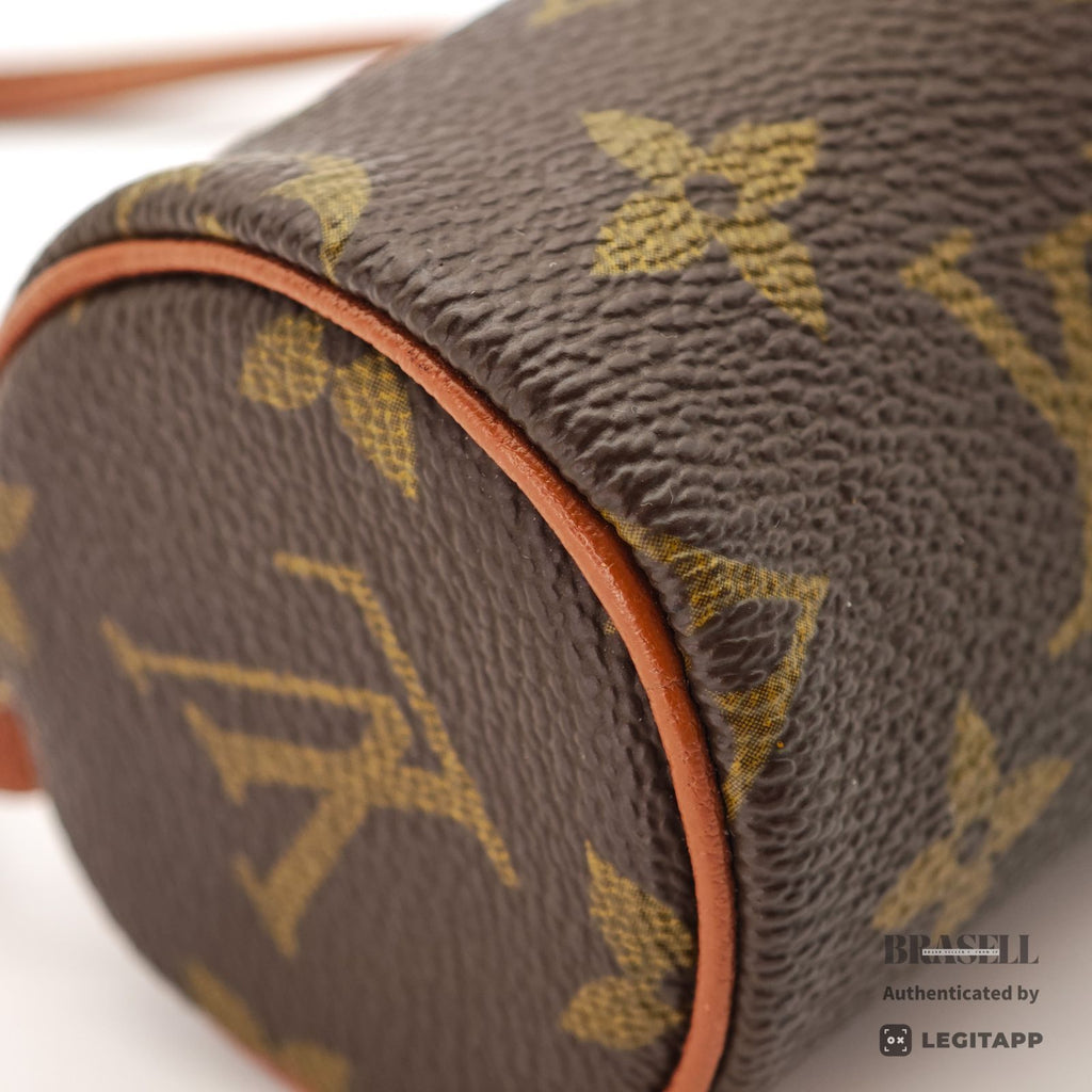 LOUIS VUITTON Papillon Pouch Cylindrical Handbag Brown【ImportFeeFREE】