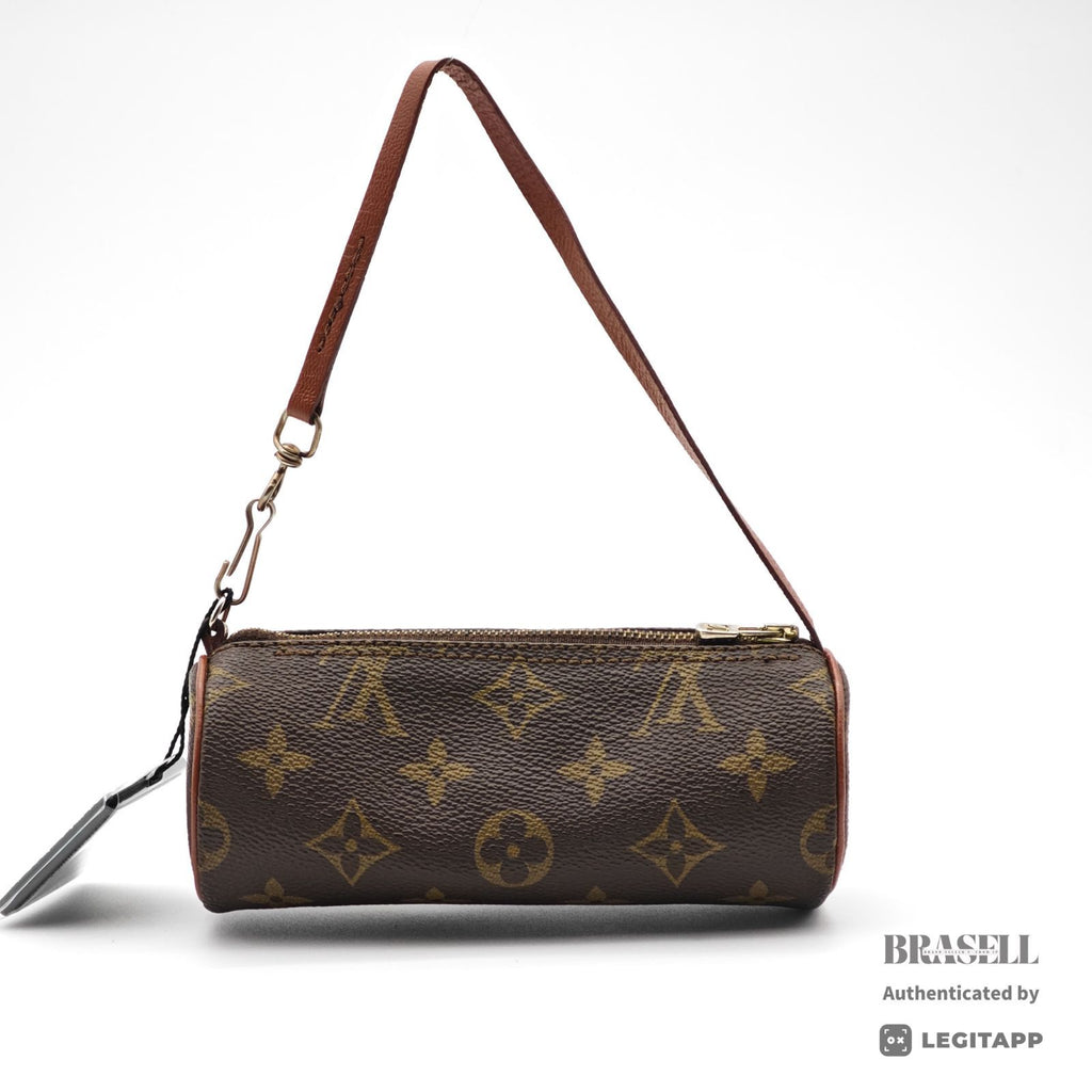 LOUIS VUITTON Papillon Pouch Cylindrical Handbag Brown【ImportFeeFREE】
