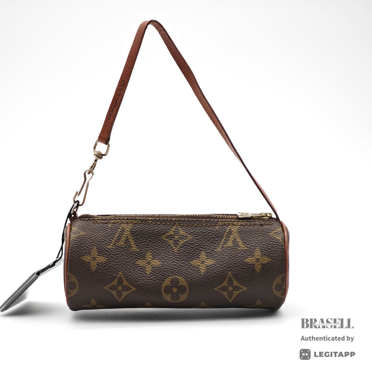 LOUIS VUITTON Papillon Pouch Cylindrical Handbag Brown【ImportFeeFREE】