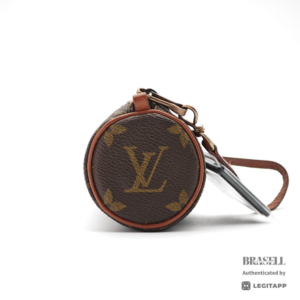 LOUIS VUITTON Papillon Pouch Cylindrical Handbag Brown【ImportFeeFREE】