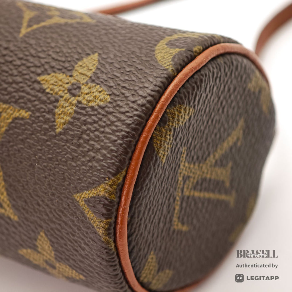 LOUIS VUITTON Papillon Pouch Cylindrical Handbag Brown【ImportFeeFREE】