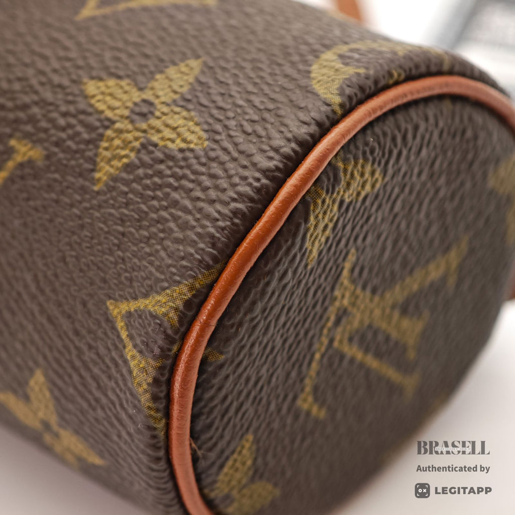 LOUIS VUITTON Papillon Pouch Cylindrical Handbag Brown【ImportFeeFREE】