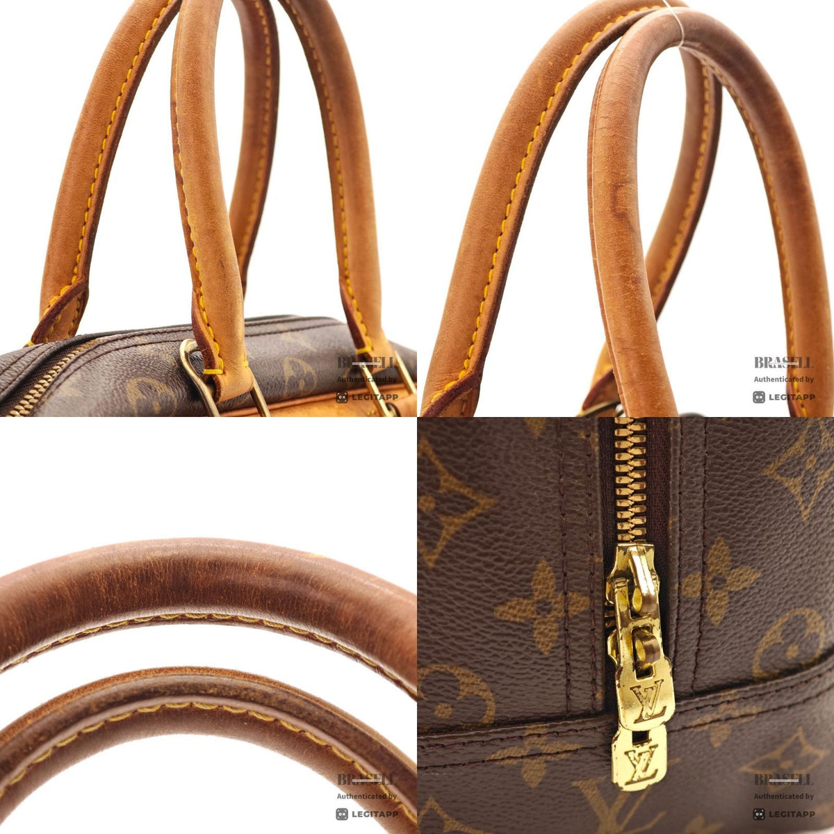 LOUIS VUITTON Monogram Deauville M47270 Handbag Brown【ImportFeeFREE】