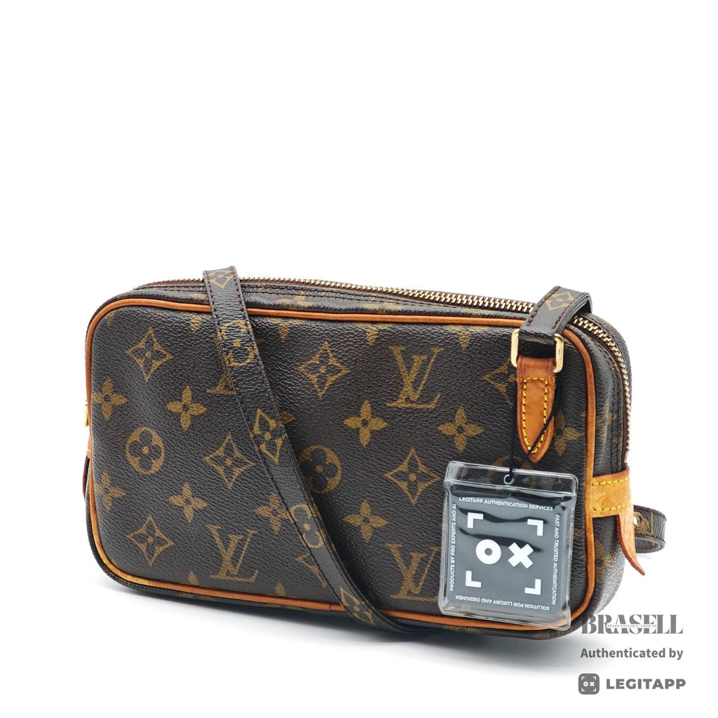 LOUIS VUITTON Monogram Pochette Marly M51828 Shoulder Bag Brown【ImportFeeFREE】