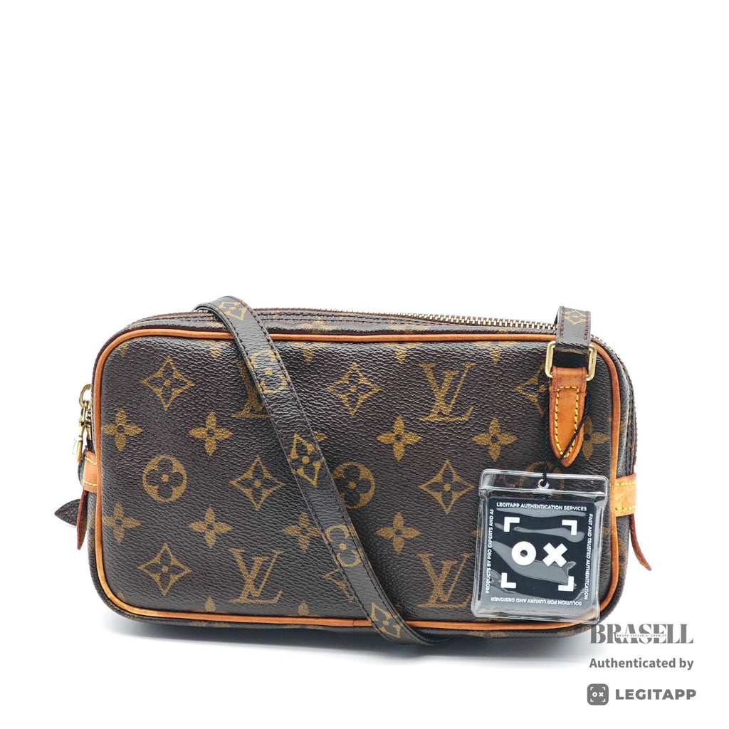LOUIS VUITTON Monogram Pochette Marly M51828 Shoulder Bag Brown【ImportFeeFREE】