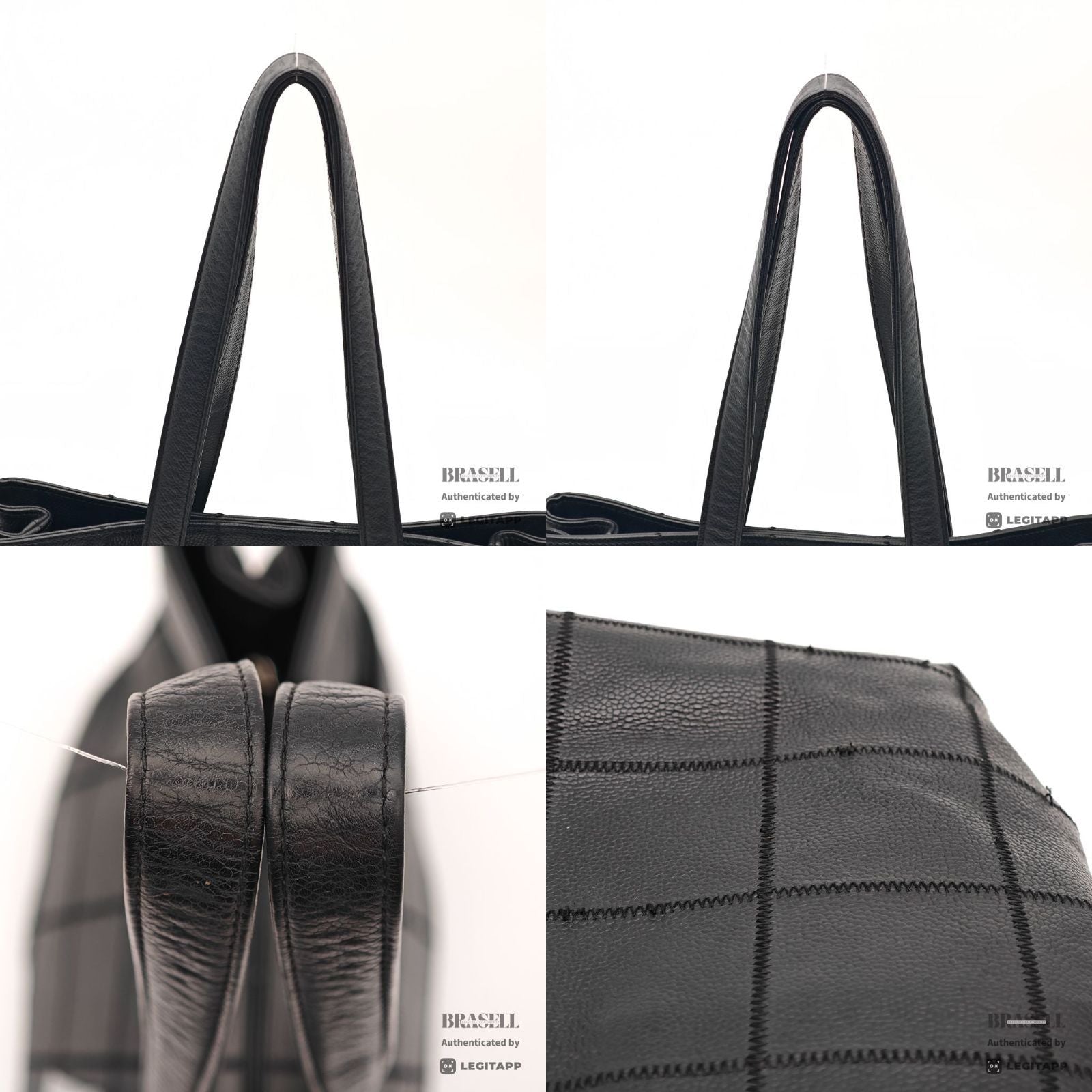 CHANEL Chocolate Bar Calfskin Shoulder Tote Hand Bag Black 【ImportFeeFREE】